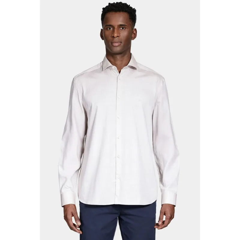 Camisa Manga Longa Pinpoint Bege - P