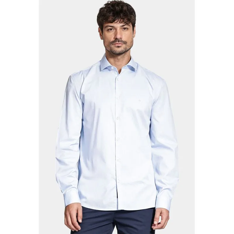 Camisa Manga Longa Pinpoint Azul - P