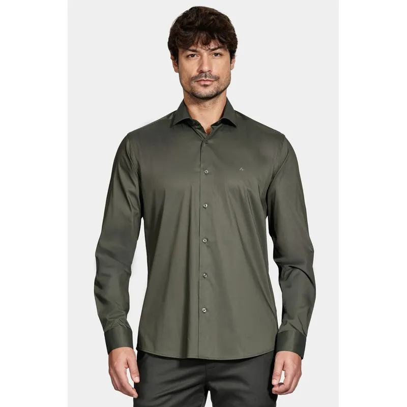 Camisa Manga Longa Tech Cotton Blend Verde - M