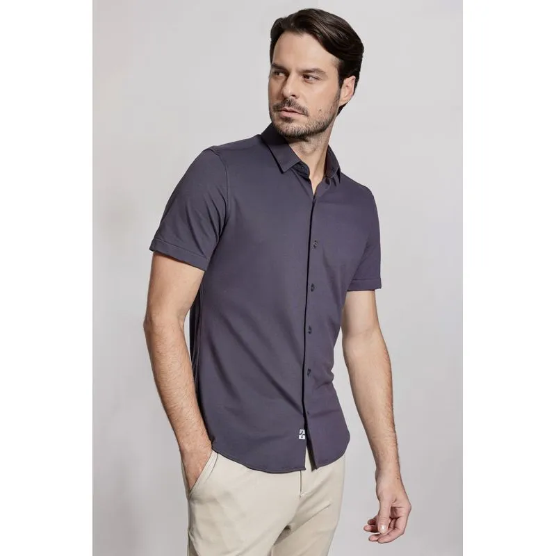Camisa Manga Curta Regular Poliamida Piquet Marinho - P