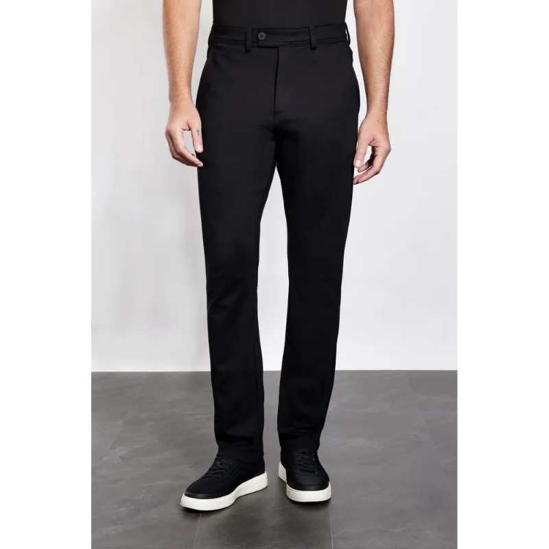 Calça Chino Malha Viscose Com Bolsos Preto - 40