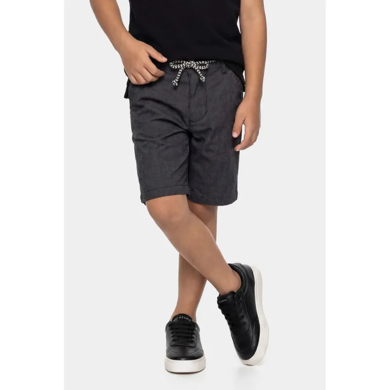 Bermuda Sarja Chino Infantil Preto - 2