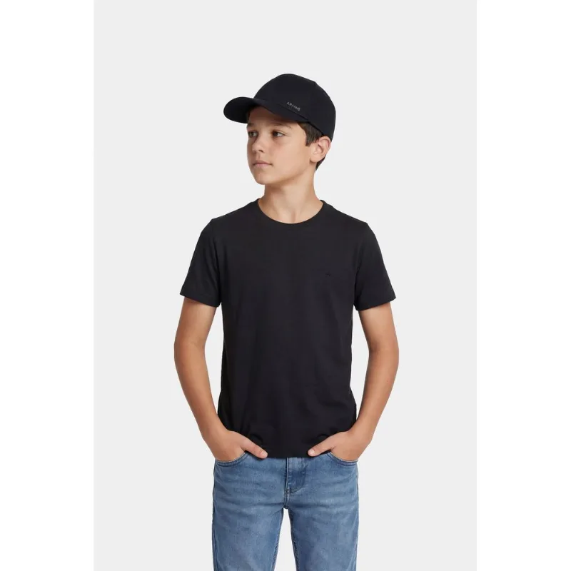 Camiseta Manga Curta Infantil Piquet Algodão Peruano Preto - 8