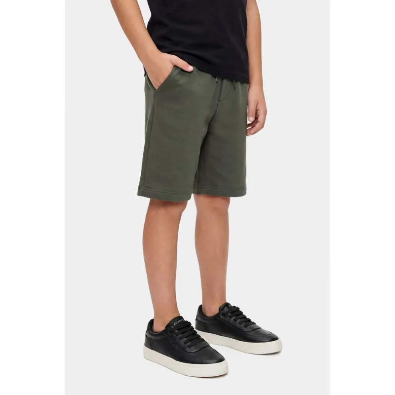 Bermuda Moletom Infantil Reta Verde Militar - 36