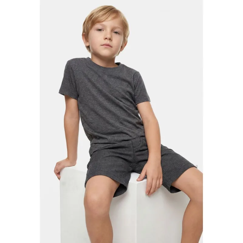 Camiseta Manga Curta Infantil Básica Grafite Mescla - XPP