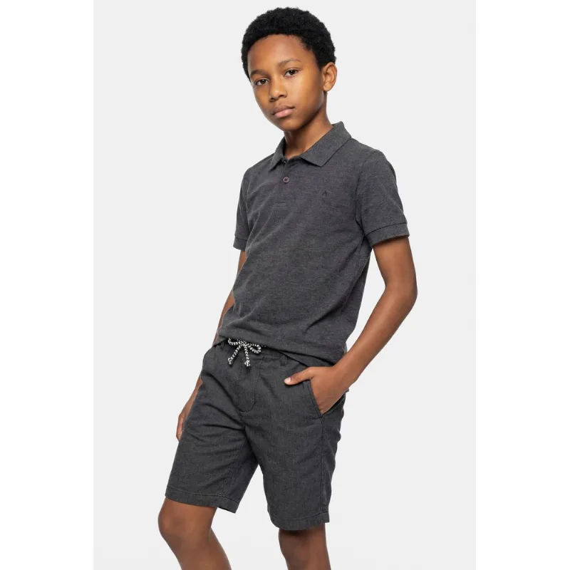 Polo Manga Curta Infantil Cotton Piquet Grafite Mescla - 4