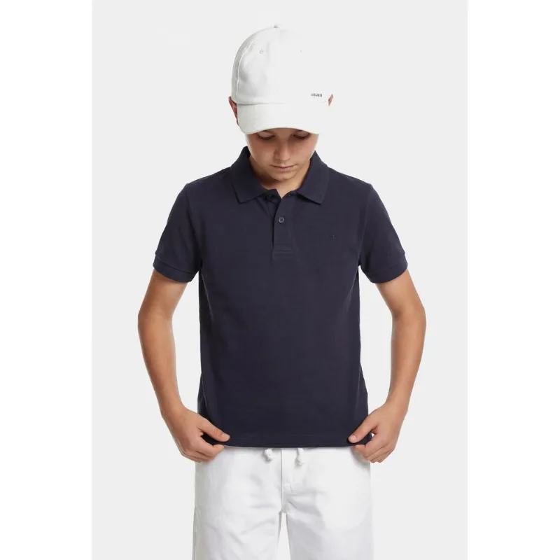 Polo Manga Curta Infantil Cotton Piquet Marinho - 8