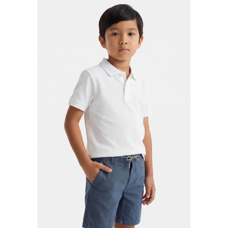 Polo Manga Curta Infantil Cotton Piquet Branco - XPP