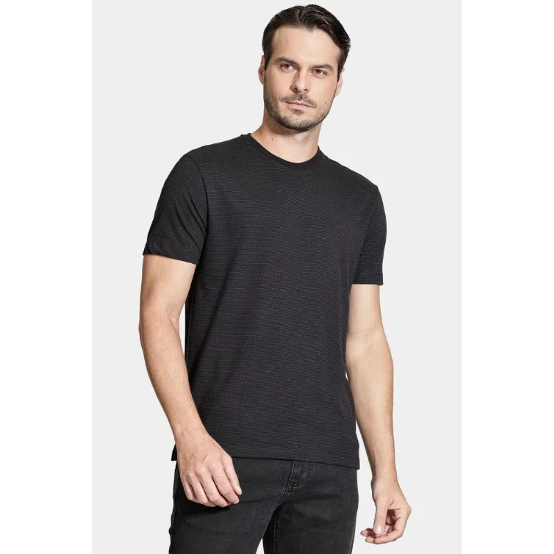 Camiseta Manga Curta Maquinetada Preta - XGG