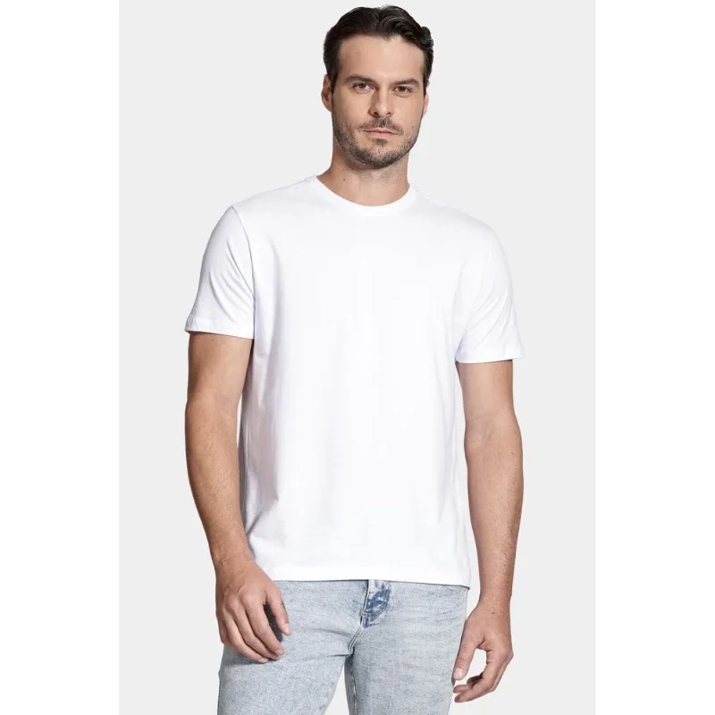 Camiseta Manga Curta Maquinetada Branca - XXG