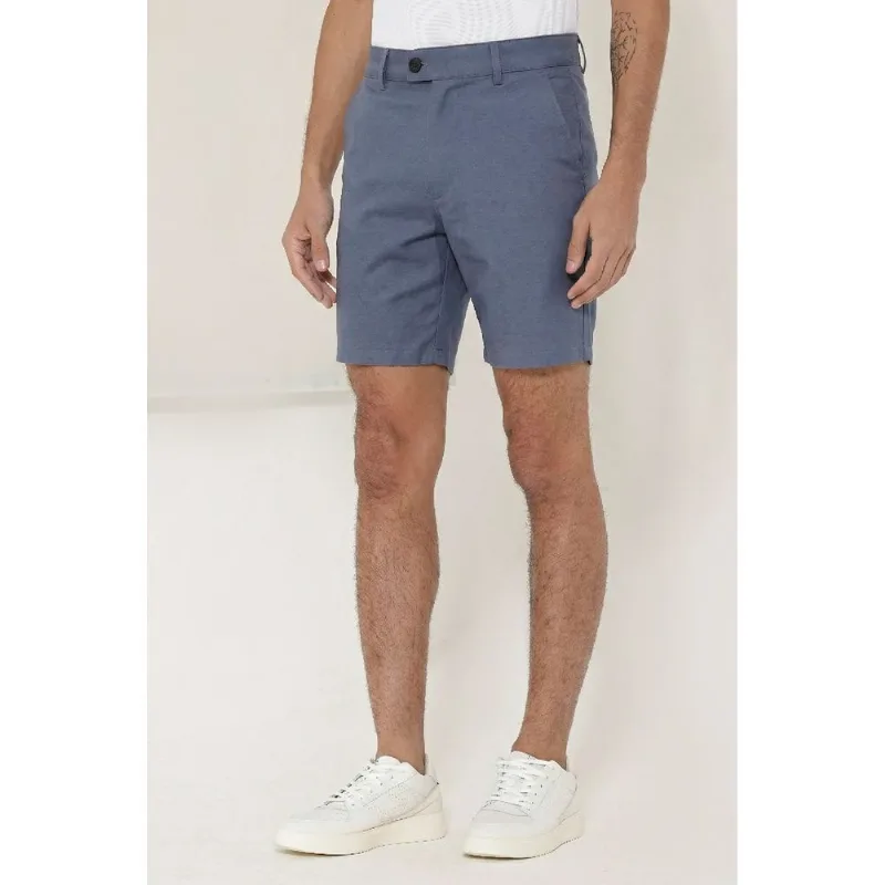 Bermuda Malha Chino Viscose Com Bolsos Azul Medio - 52