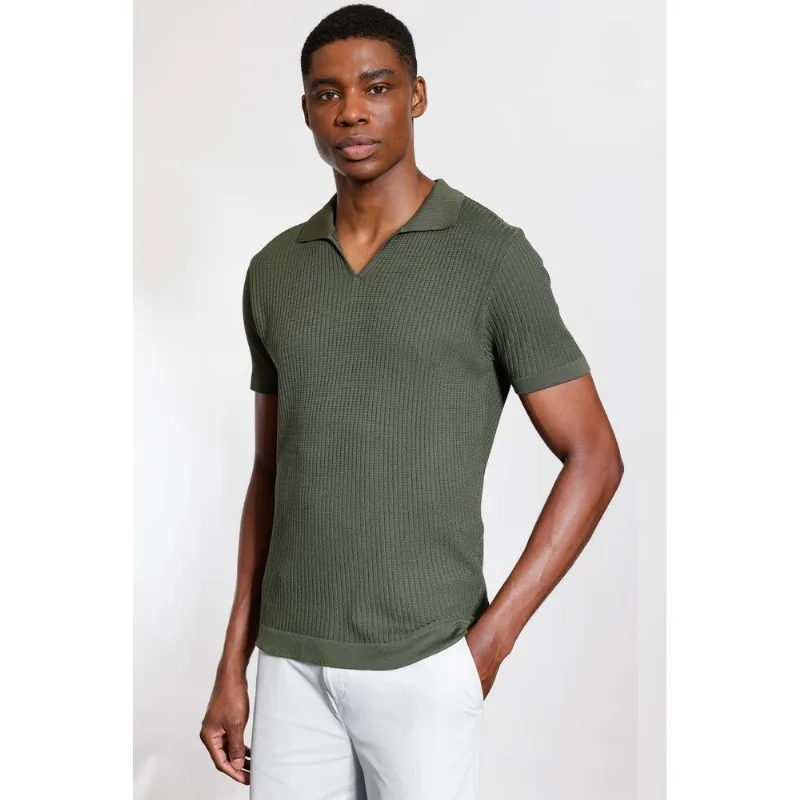 Polo Manga Curta Tricot Explorer Ripstop Verde - GG