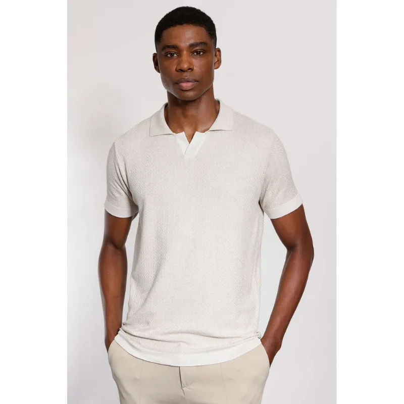 Polo Tricot Manga Curta Explorer Fishbone Off White - XGG