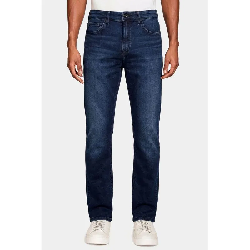 Calça Jeans Regular Especial Knit Azul Escuro - 44