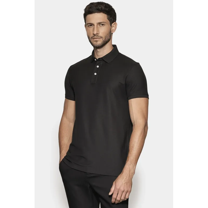 Polo Piquet Pima Resinado T-Shirt Preto - P