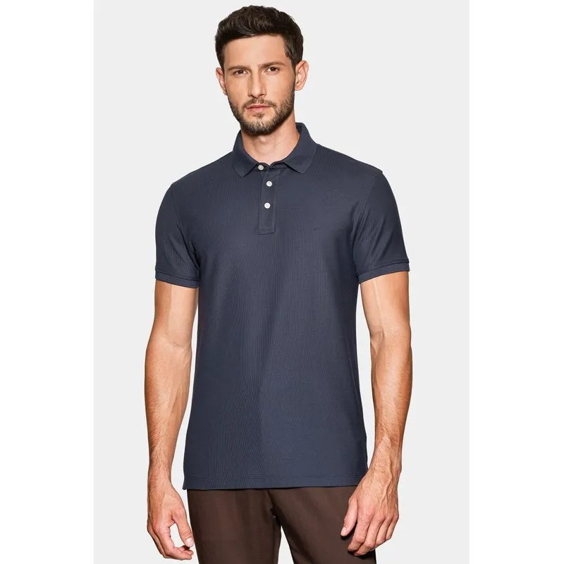 Polo Piquet Pima Resinado T-Shirt Navy - GG