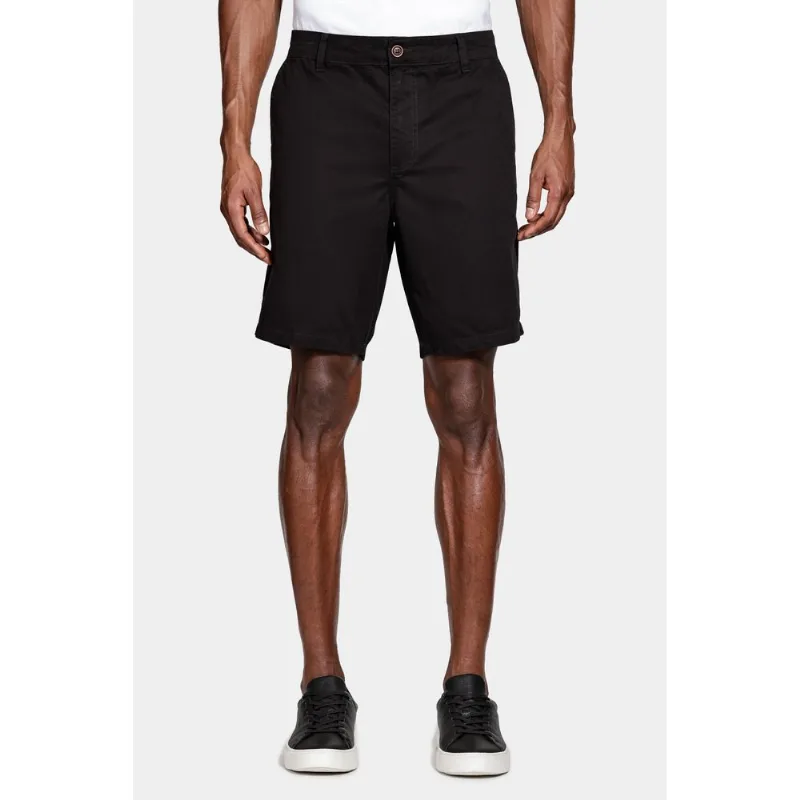 Bermuda Reta Chino Algodão Bolsos Preto - 40