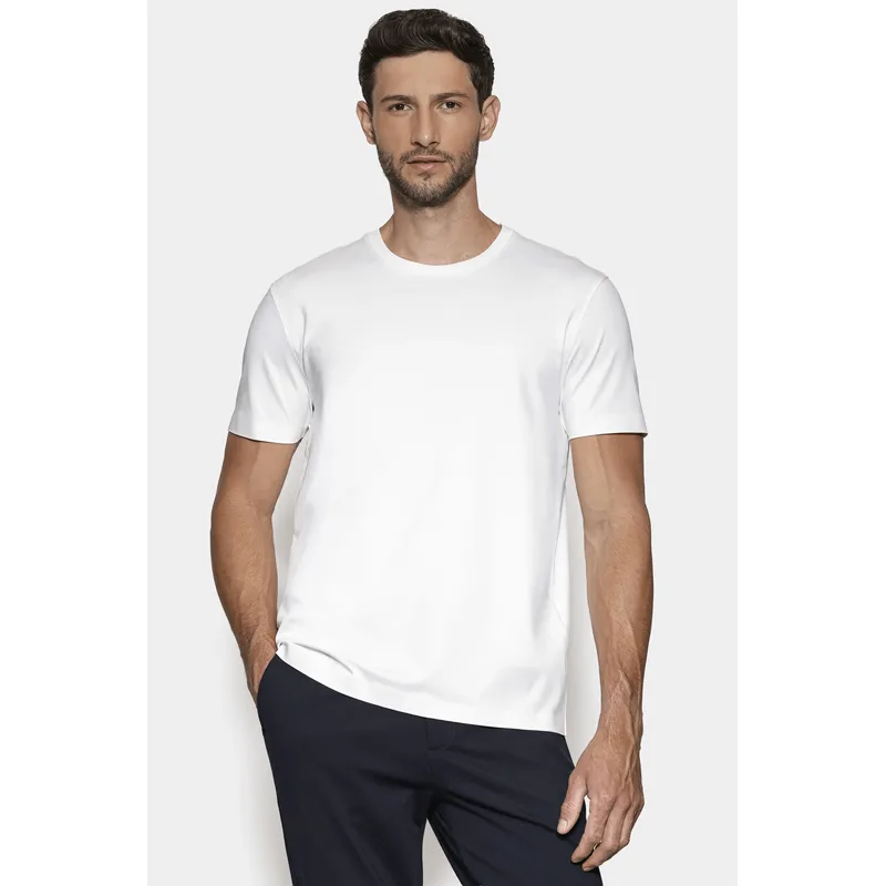 Camiseta Algodão C/ Elastano Fio 100 Branco - P