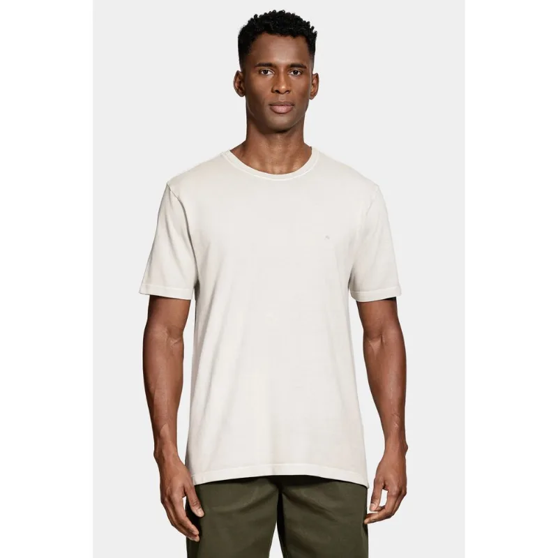 Camiseta Manga Curta Piquet Lavado Bege - G