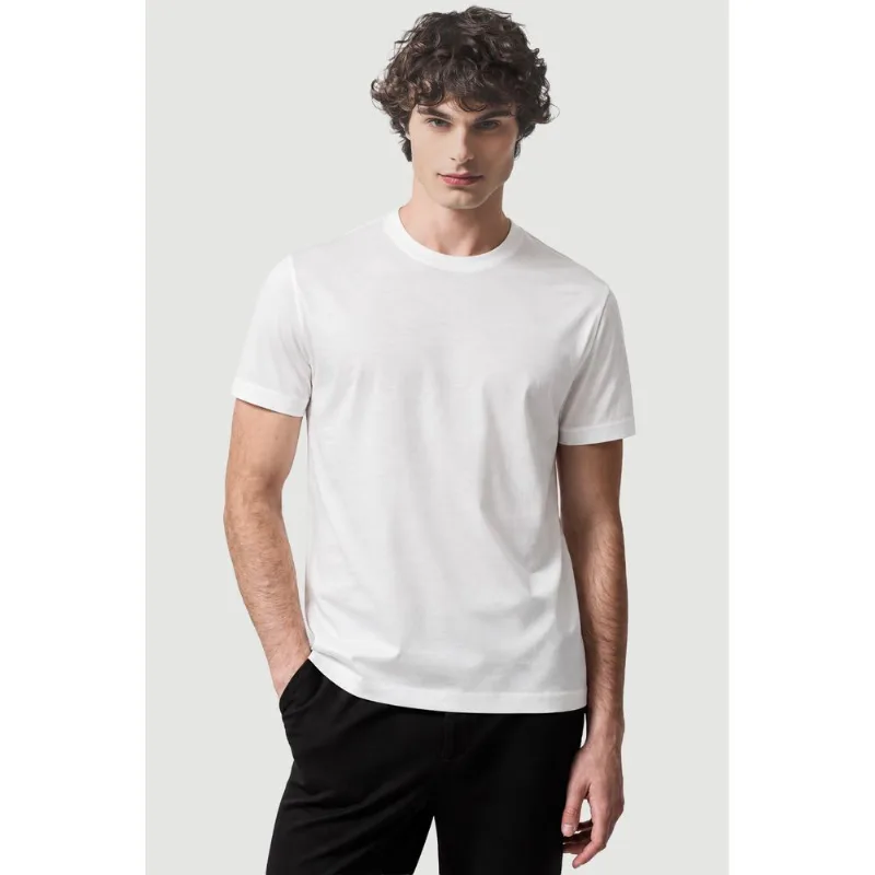 Camiseta Básica Algodão Manga Curta Bordado Off White - XXG