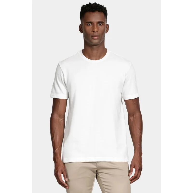 Camiseta Manga Curta Malha Croche Off White - XGG
