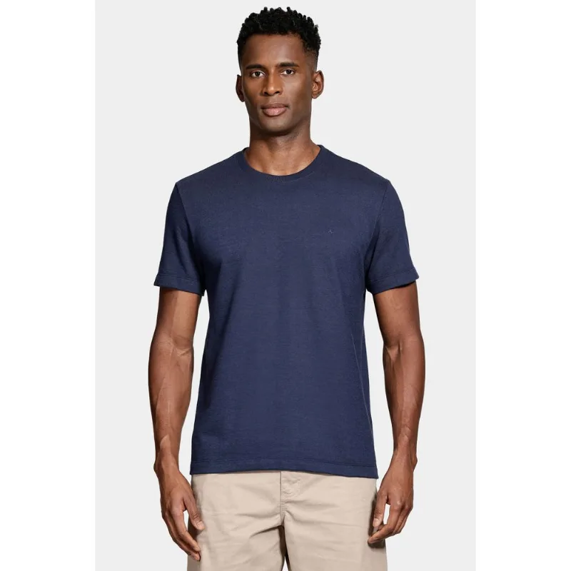 Camiseta Manga Curta Malha Croche Marinho - XXG