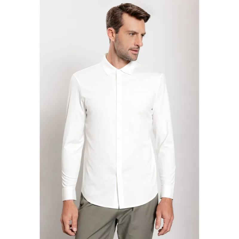 Camisa Manga Longa Bonded Toque de Seda Off White - G