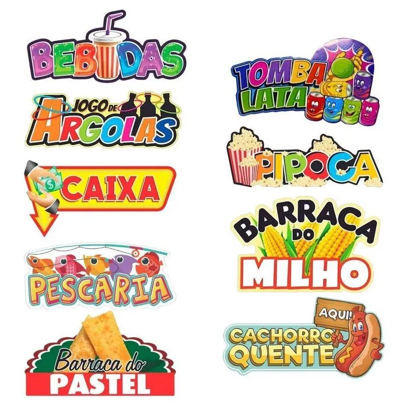 Placas Decorativas Festa Junina Em Papel Cartão Com 12 Modelos Nc Toys 20cm