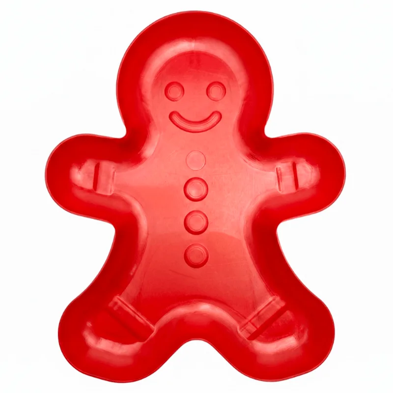 Bandeja Boneco de Gingerbread Vermelho 21x17cm LSC TOYS BANDEJA BONECO GINGERBREAD VERMELHO 7322 LSC TOYS