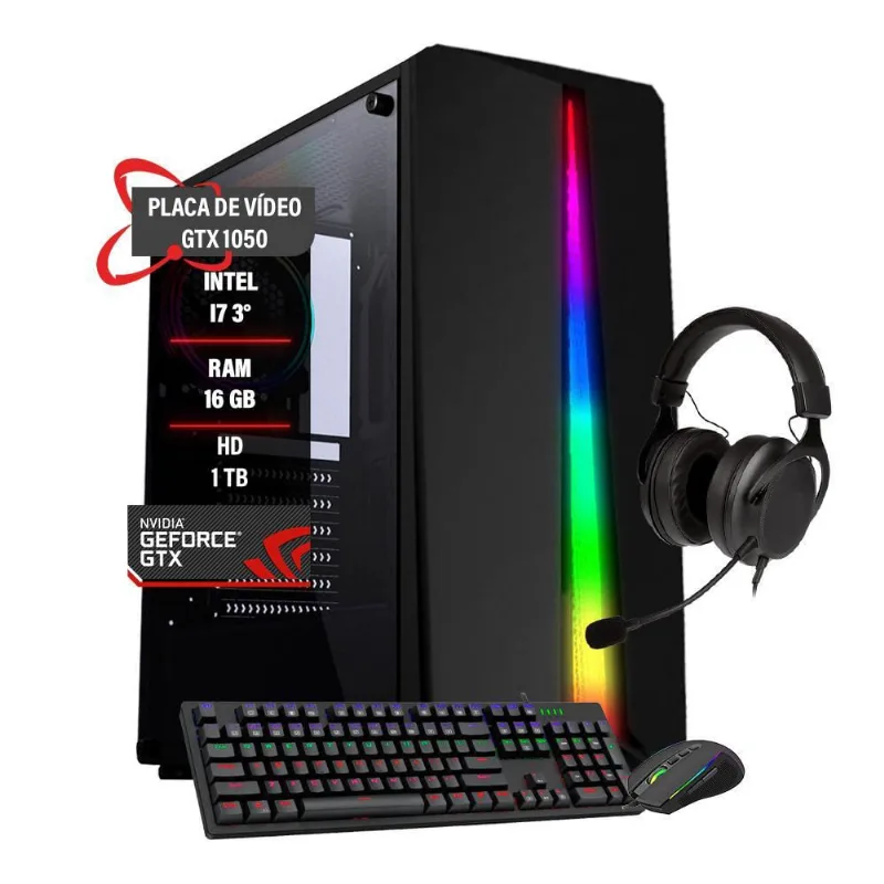 Pc Gamer Intel Core I7 3 Gtx 1050 16Gb Ram Hd 1Tb Ssd 120Gb