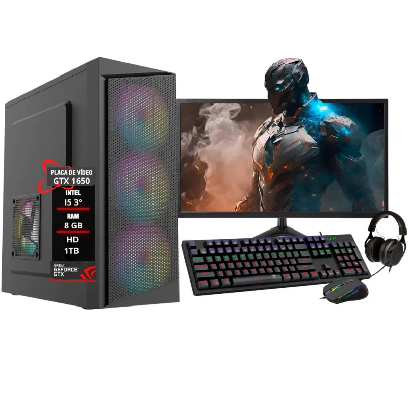 Pc Gamer Completo I5 gtx 1650 8GB ram HD 1TB ssd 120GB