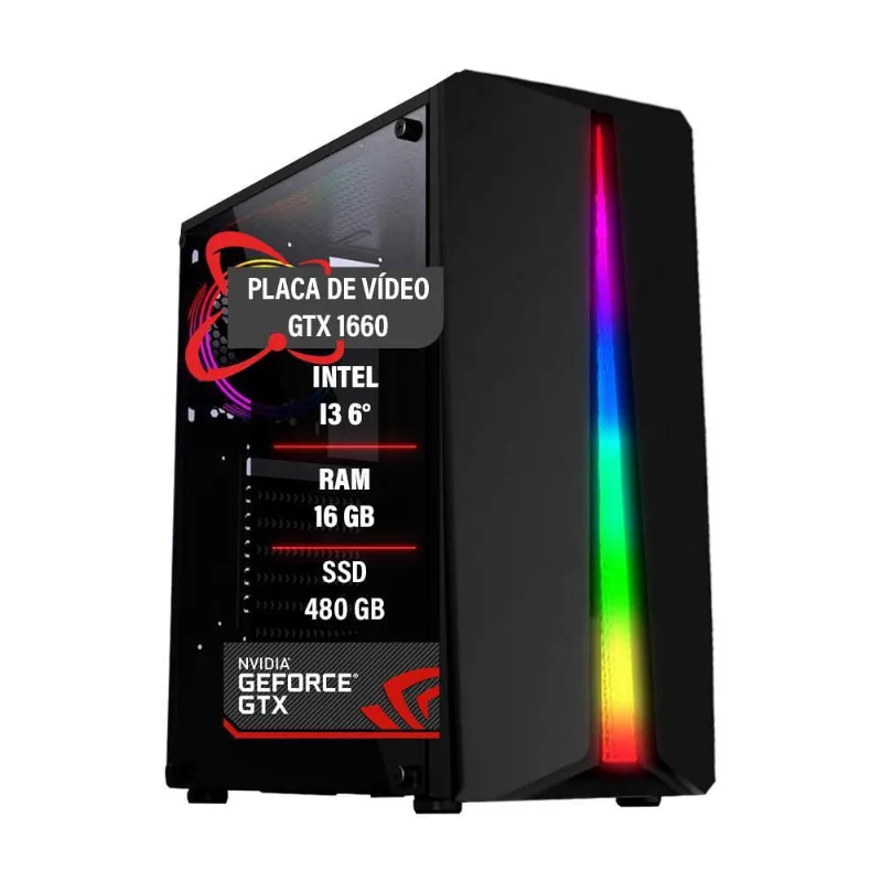 Pc Gamer I3 6 16Gb Gtx 1660 Ssd 480Gb
