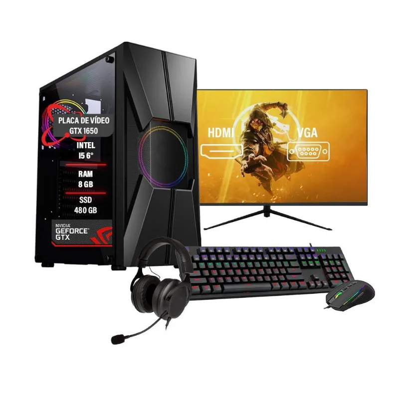 Pc Gamer Intel Core I5 6 Gtx 1650 4Gb Ssd 480Gb 8Gb Ddr4