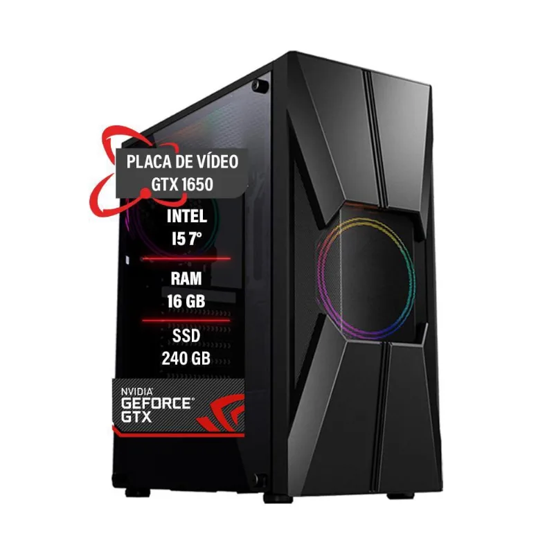Pc Gamer Intel Core I5 7 Gtx 1650 Memória 16Gb Ssd 240Gb