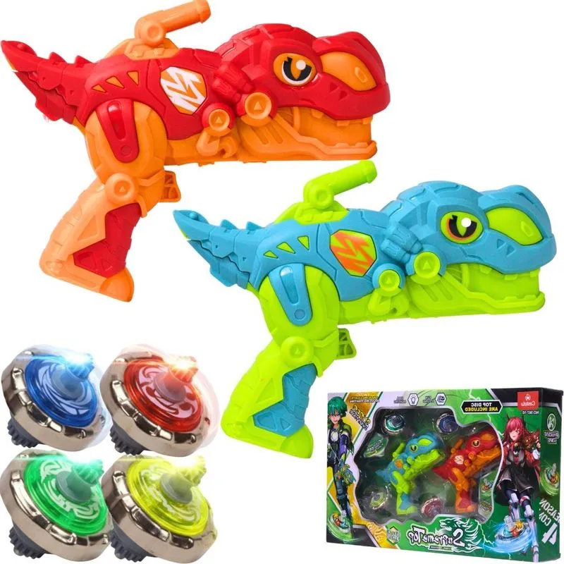 Lançador De Pião Batalha Dino Verde E Vermelho - Castela