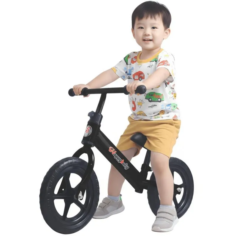 Bicicleta Sem Pedal Treina Equilíbrio Infantil Preta Castela