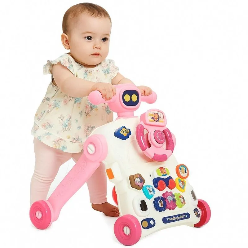 Andador De Atividades Bebê 3 Em 1 Rosa Cbs0798a - Castela