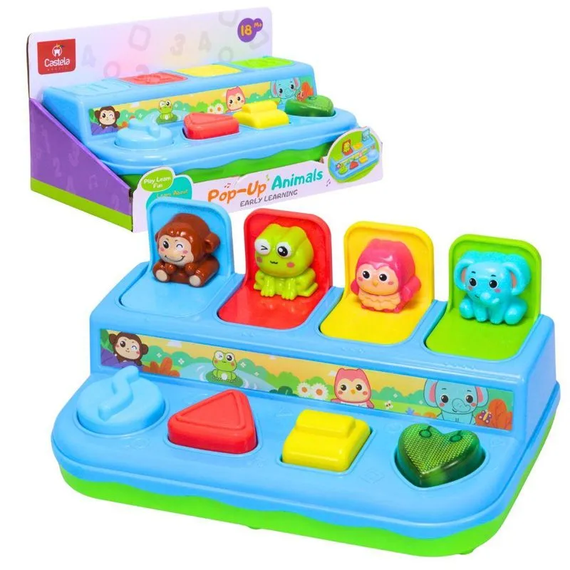 Brinquedo Educativo Pop Up Animais Com Luz E Sons - Castela