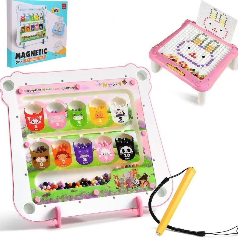 Brinquedo Mesa E Labirinto Magnético 2 Em 1 Rosa - Castela
