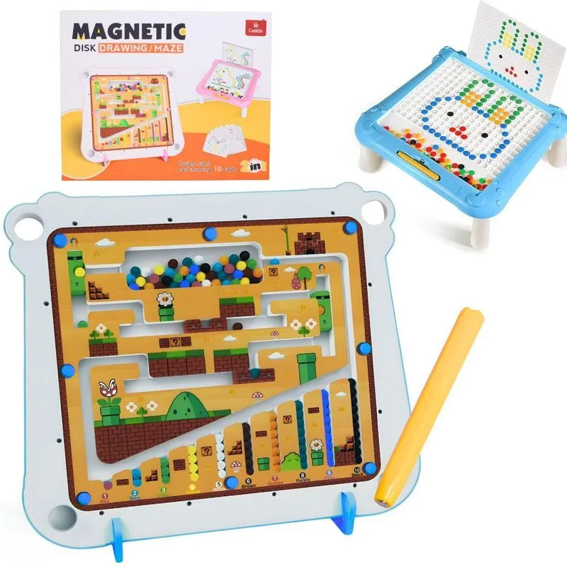 Mesa Lousa Mágica Magnética 2 Em 1 Retrô Azul - Castela