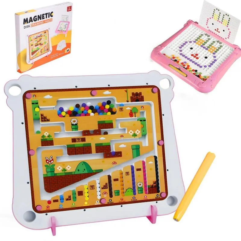 Lousa Mágica Magnética 2 Em 1 Retrô Infantil Rosa - Castela