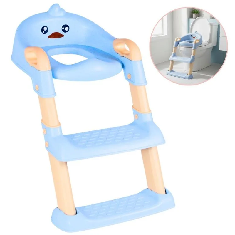 Assento Redutor Infantil Pintinho Azul Com Escada - Castela