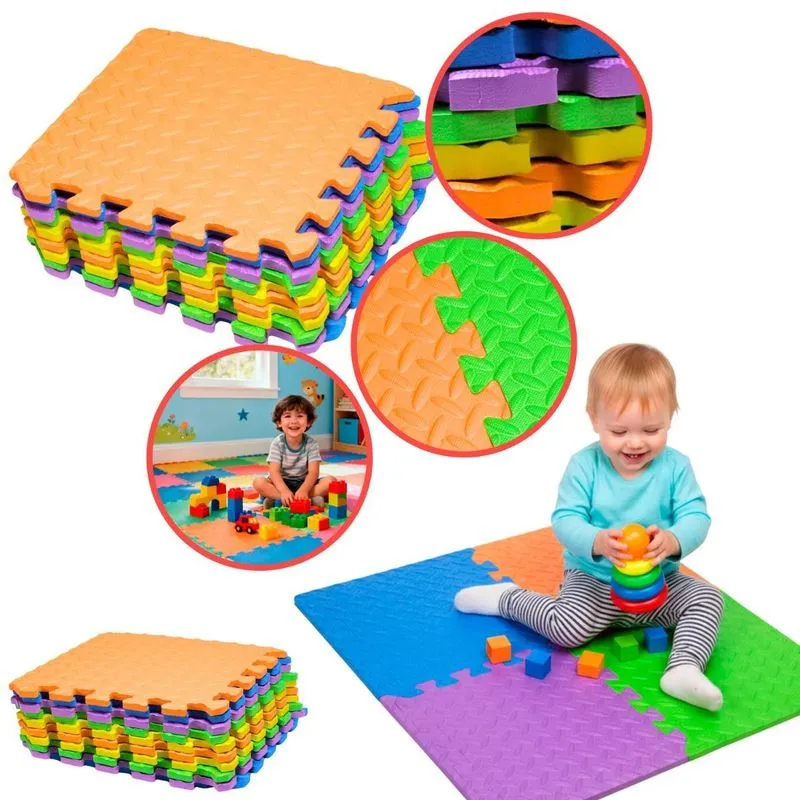 Kit 10 Tapetes Tatãmes Eva Coloridos Para Bebês - Castela