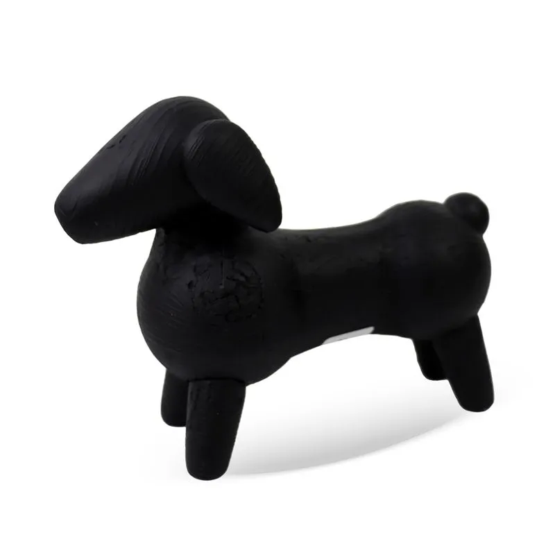 CACHORRO DECORATIVO EM RESINA TEXTURIZADA PRETO