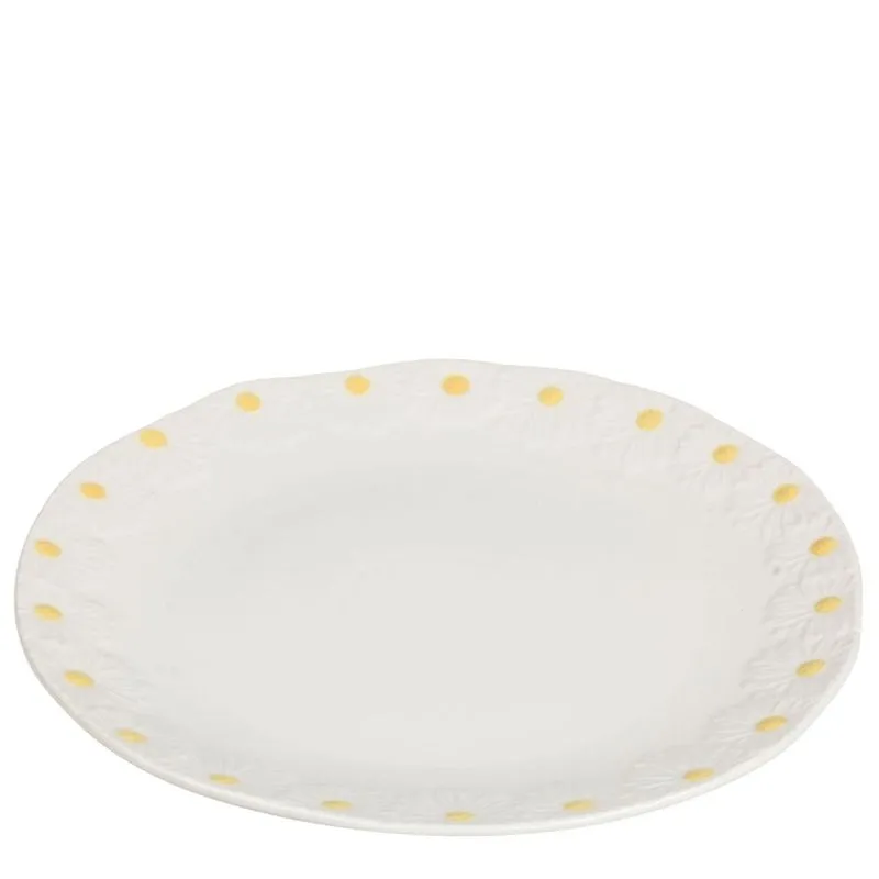 Prato Raso De Porcelana Margarida 26cm 4pçs