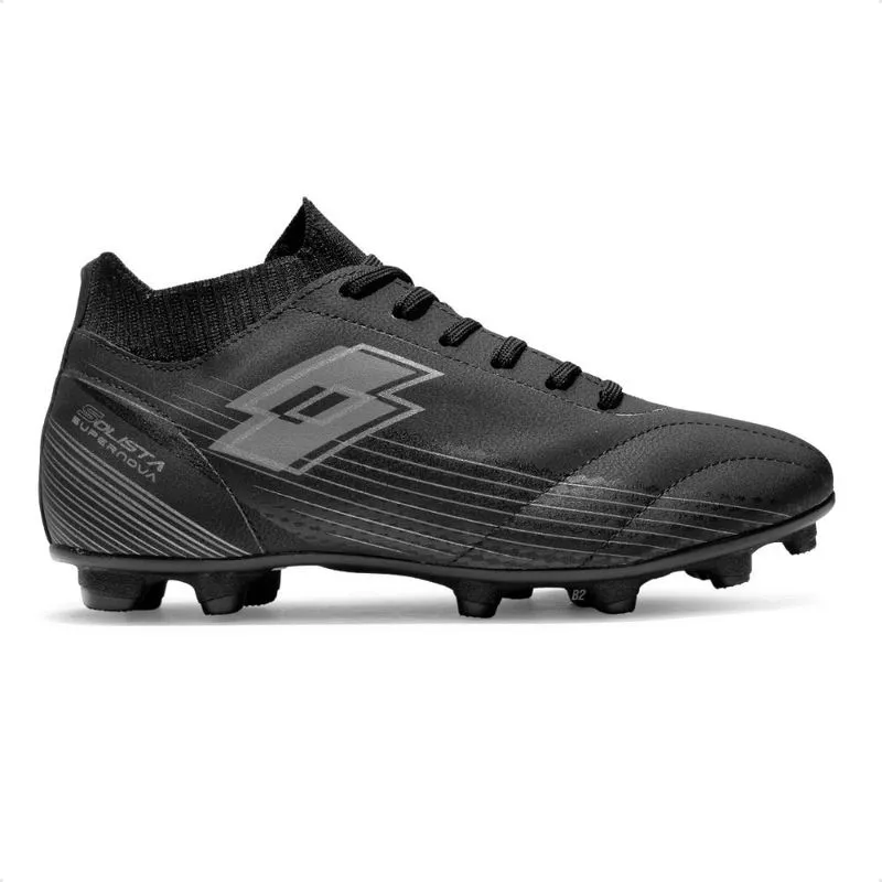 Chuteira Campo Lotto Solista Supernova Masculina 39 / Preta Cinza