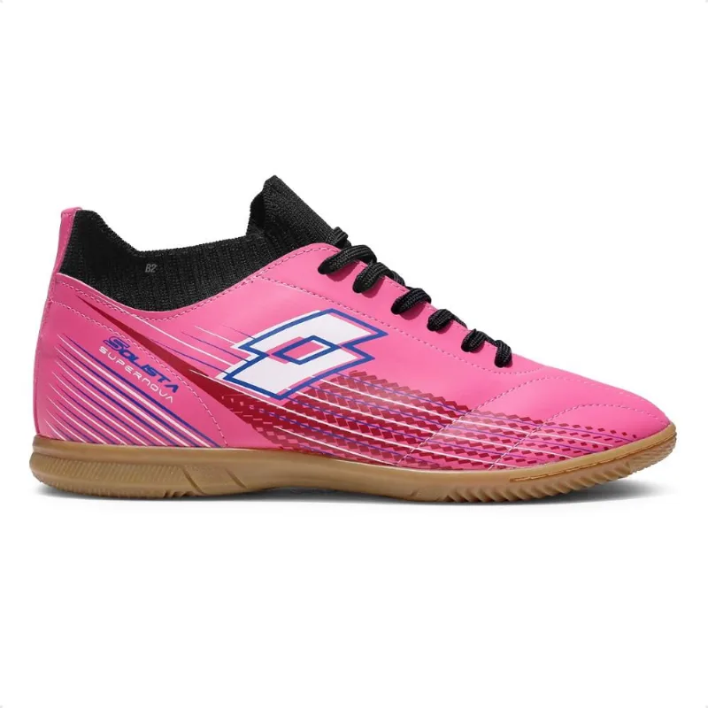 Chuteira Futsal Lotto Solista Supernova Masculina 43 / Rosa / Preto