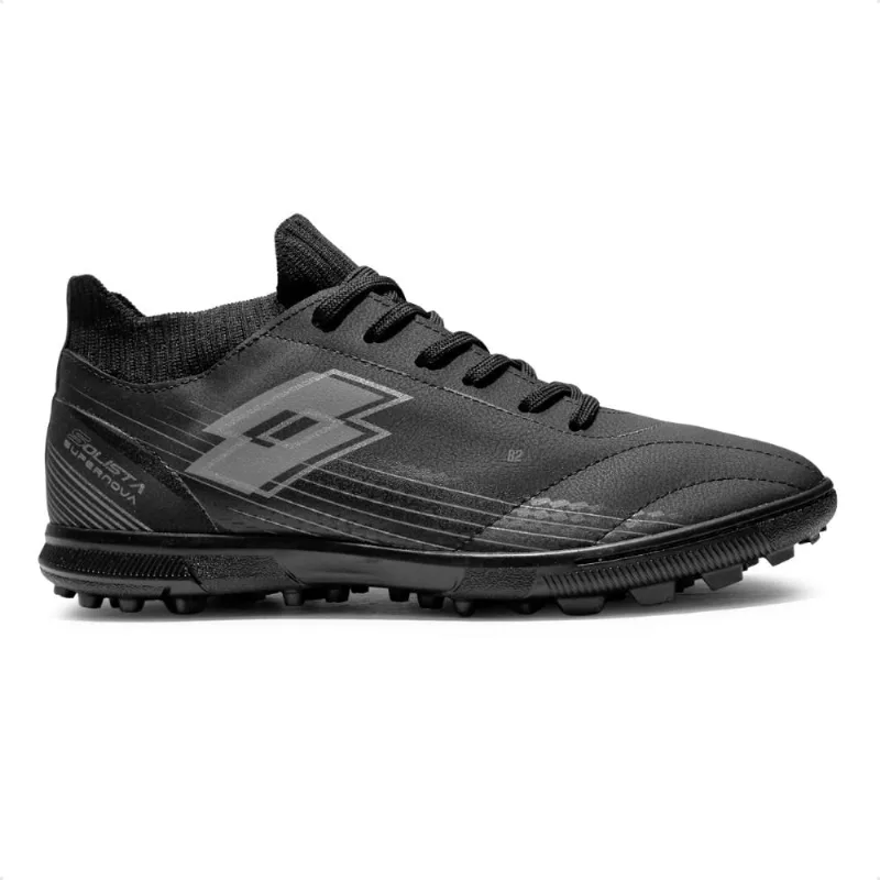 Chuteira Society Lotto Solista Supernova Masculina 42 / Preto / Chumbo