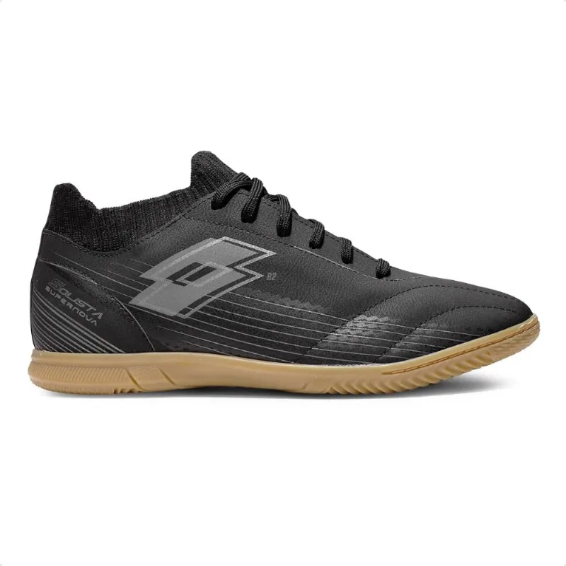 Chuteira Futsal Lotto Solista Supernova Masculina 44. / Preto / Chumbo