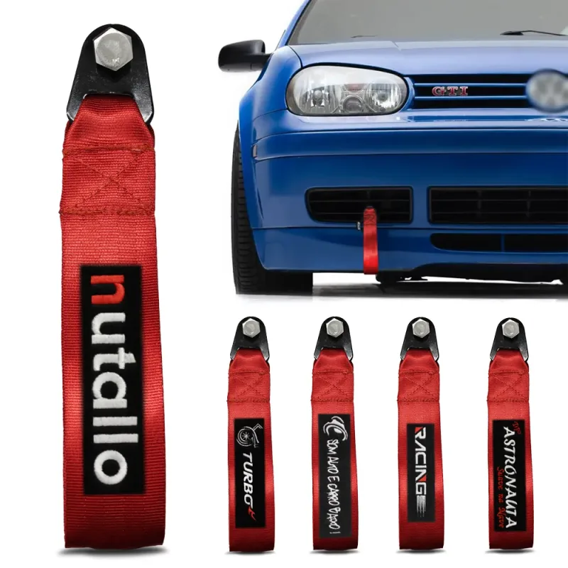 Fita de Reboque Vermelho Nutallo - Resistente, Estilo Tuning e Suporta 2 Toneladas